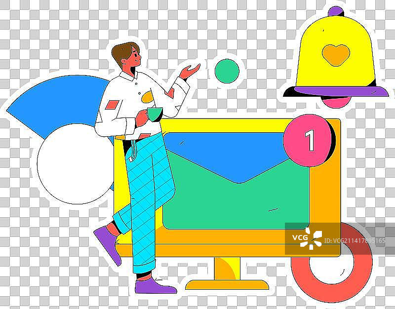 通知公告矢量创意扁平手绘插画图片素材