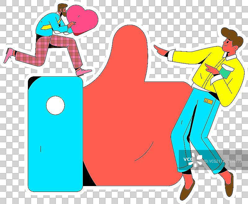 给好评的人物扁平矢量概念运营手绘插画图片素材