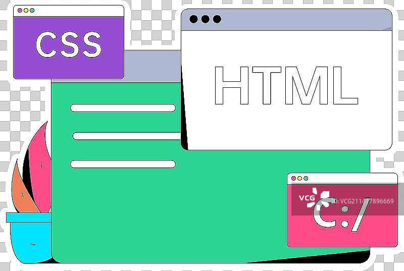 编程教学开发扁平人物矢量概念运营手绘插画图片素材