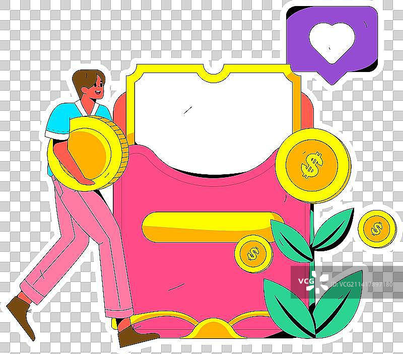 签到人物扁平矢量概念运营手绘插画图片素材