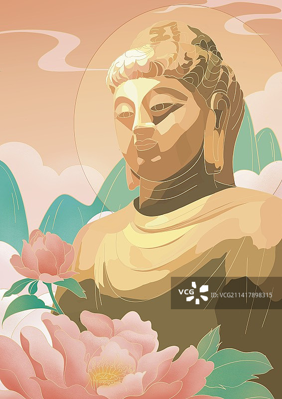 洛阳龙门石窟卢舍那大佛图片素材