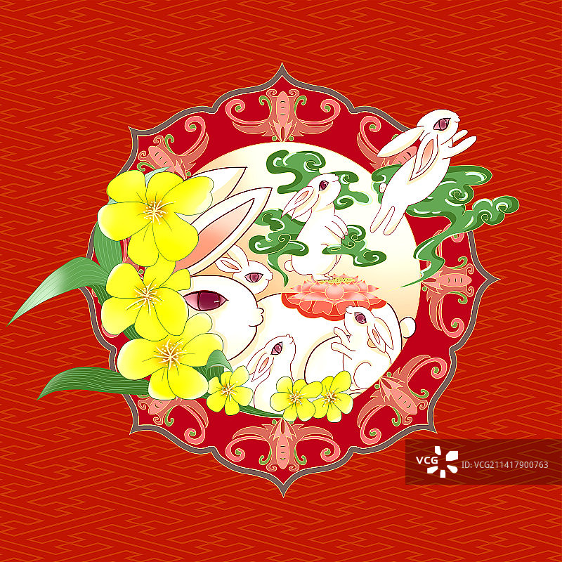 兔年玉兔迎新春图片素材