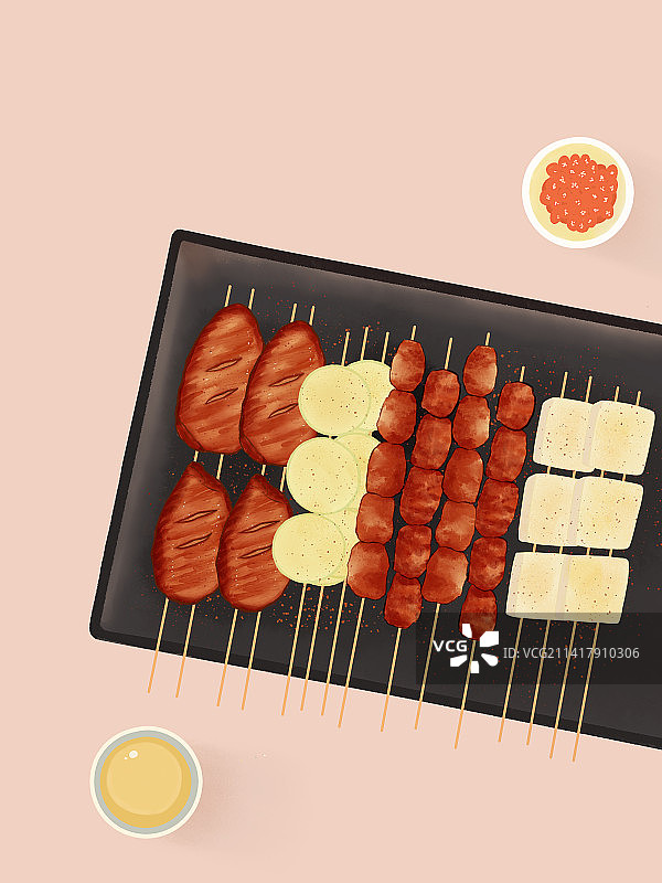 美食烧烤插画图片素材
