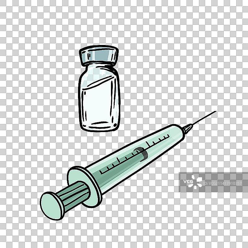 疫苗接种注射剂元素图片素材