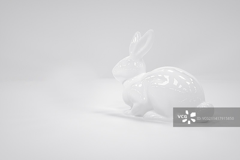 3D渲染白色兔子图片素材