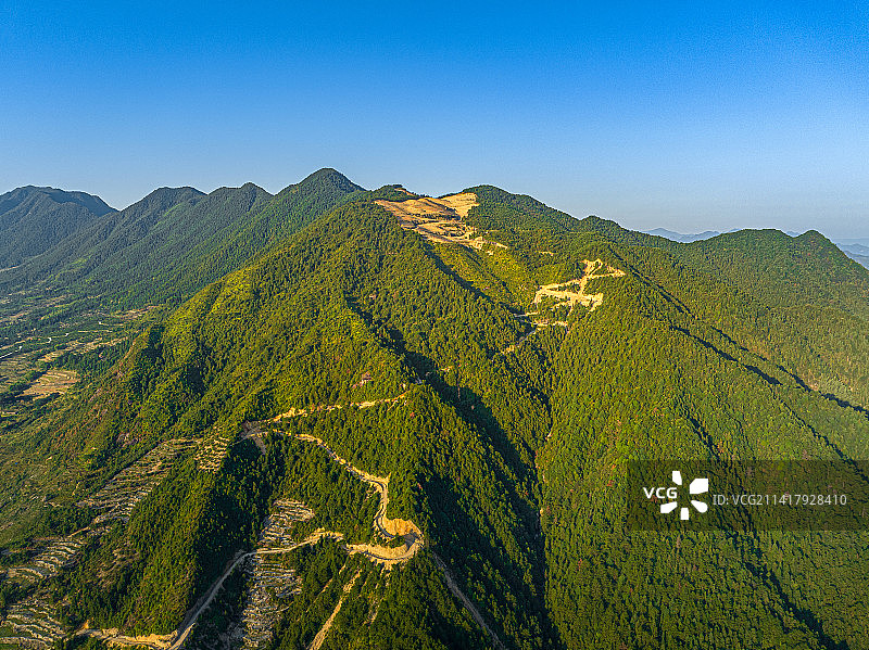 正在施工中的盘山公路 乡村振兴 旅游区经济建设 浙江丽水松阳县大东坝镇 浙西南旅行图片素材