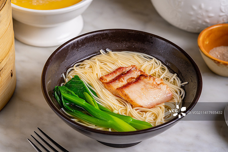 港式叉烧面图片素材