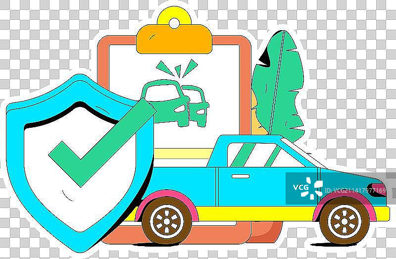 为汽车购买保险扁平人物矢量概念运营手绘插画图片素材