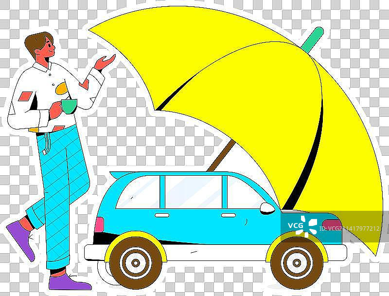 为汽车购买保险扁平人物矢量概念运营手绘插画图片素材