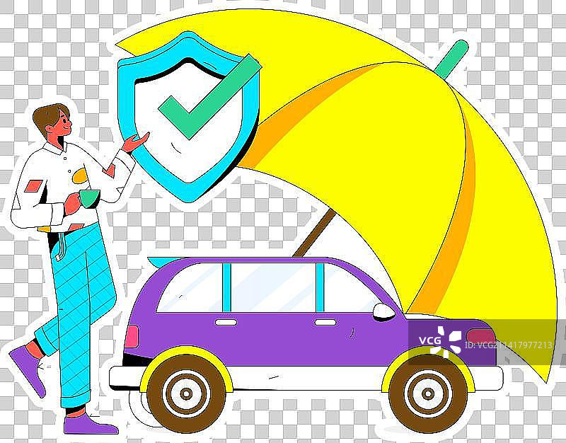 为汽车购买保险扁平人物矢量概念运营手绘插画图片素材