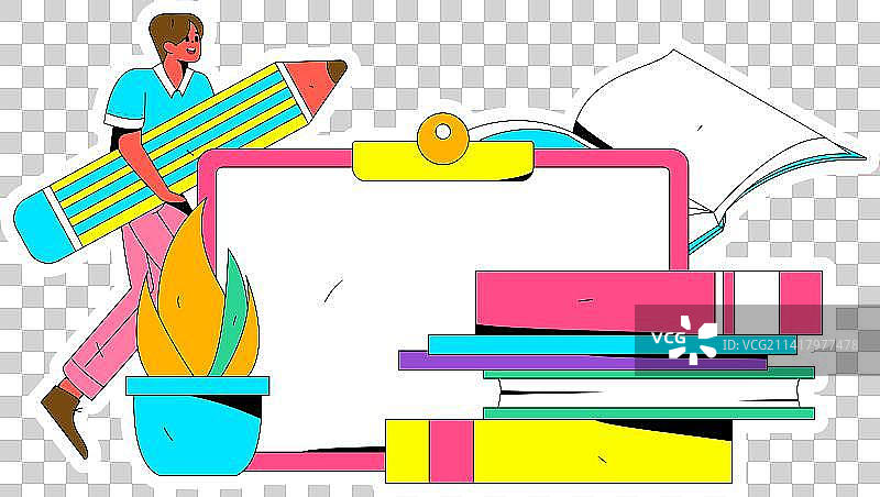 教育学习的人物扁平矢量概念手绘插画图片素材