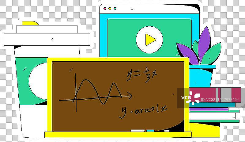 教育学习的人物扁平矢量概念手绘插画图片素材