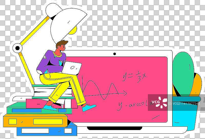 教育学习的人物扁平矢量概念手绘插画图片素材