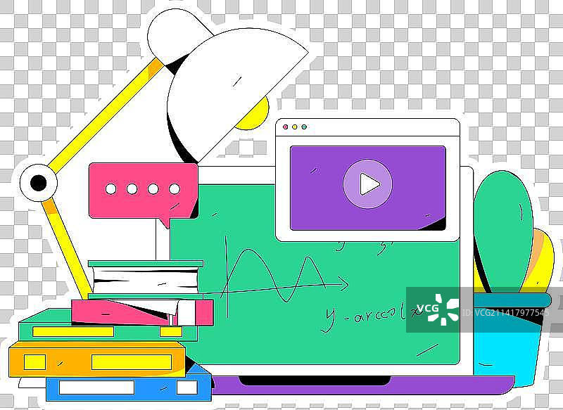 教育学习的人物扁平矢量概念手绘插画图片素材