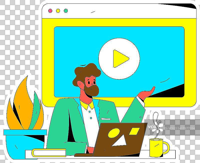 教育学习的人物扁平矢量概念手绘插画图片素材