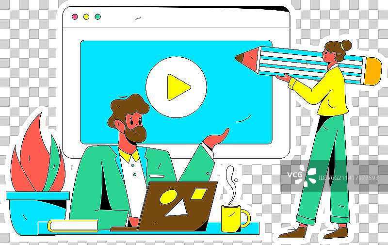 教育学习的人物扁平矢量概念手绘插画图片素材