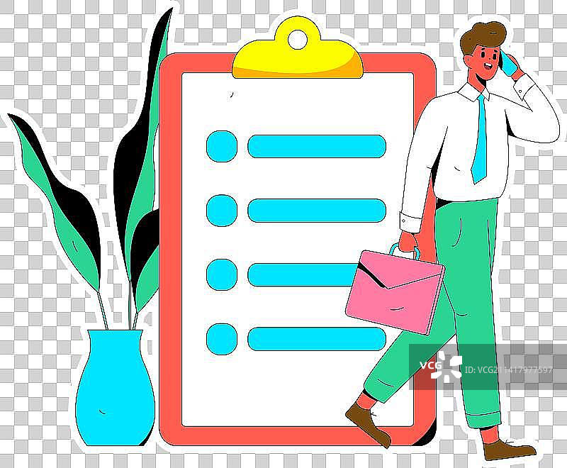 求职面试的人员扁平矢量概念运营手绘插画图片素材