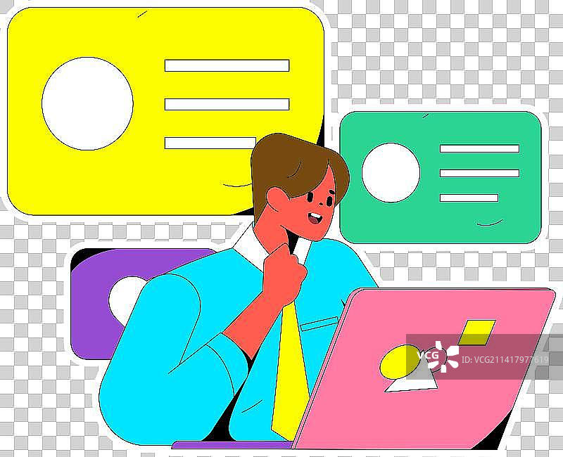 求职面试的人员扁平矢量概念运营手绘插画图片素材