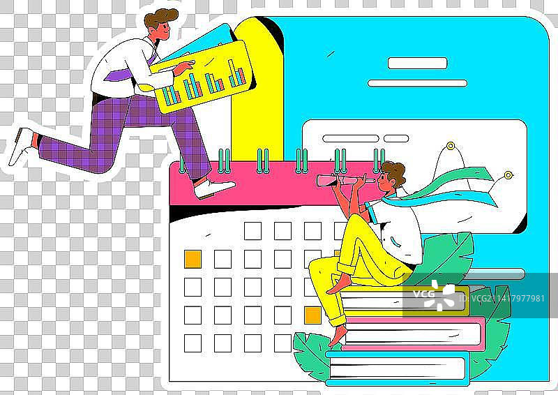 市场营销规划商务人物扁平矢量概念运营手绘插画图片素材