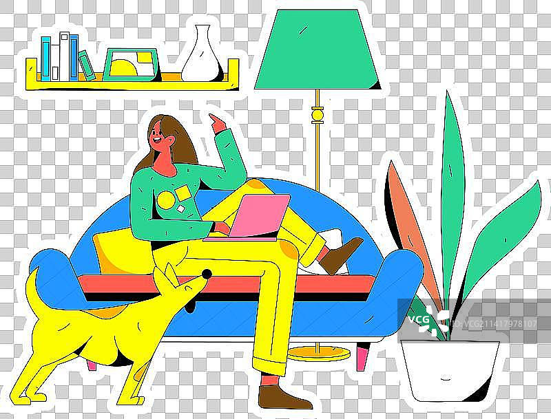 居家室内人物场景扁平矢量概念运营手绘插画图片素材