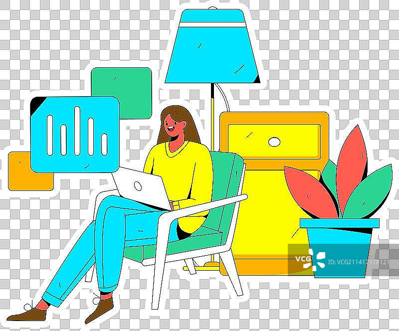 居家室内人物场景扁平矢量概念运营手绘插画图片素材