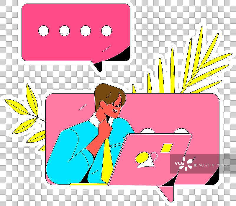 商务工作的人物扁平矢量概念运营手绘插画图片素材