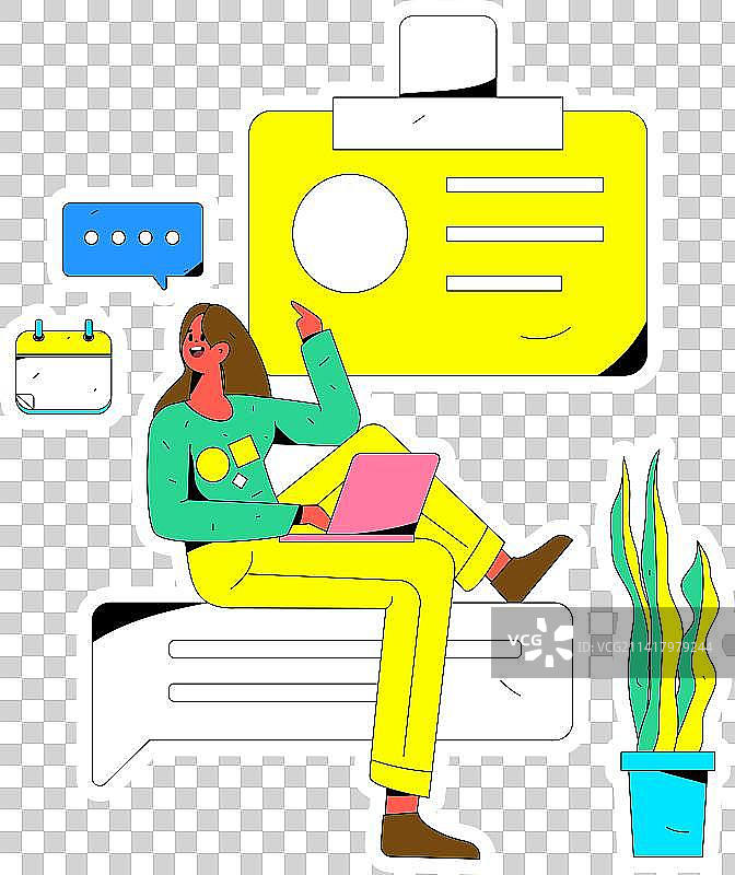 商务工作的人物扁平矢量概念运营手绘插画图片素材