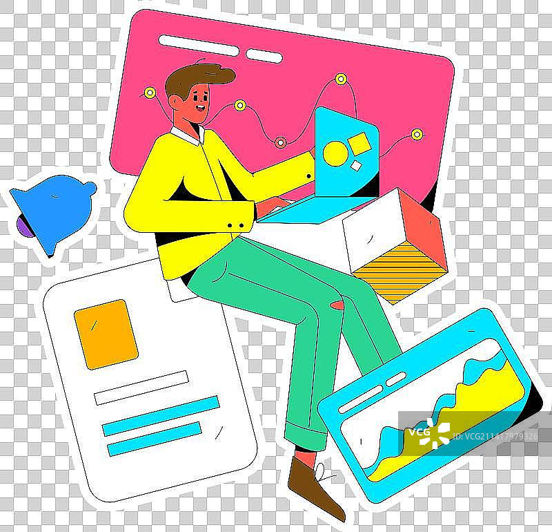 商务工作的人物扁平矢量概念运营手绘插画图片素材