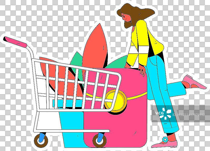 网购电商优惠券概念扁平矢量概念运营手绘插画图片素材