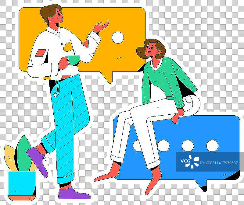 商务工作的人物扁平矢量概念运营手绘插画图片素材