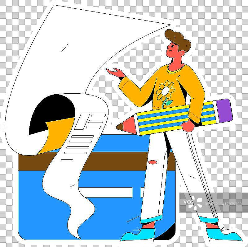 信用卡账单人物扁平矢量概念运营手绘插画图片素材