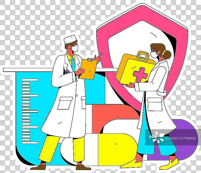 医疗人物抗疫扁平矢量概念运营手绘插画图片素材