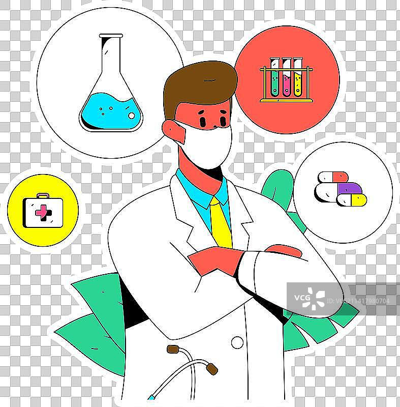 医疗人物抗疫扁平矢量概念运营手绘插画图片素材