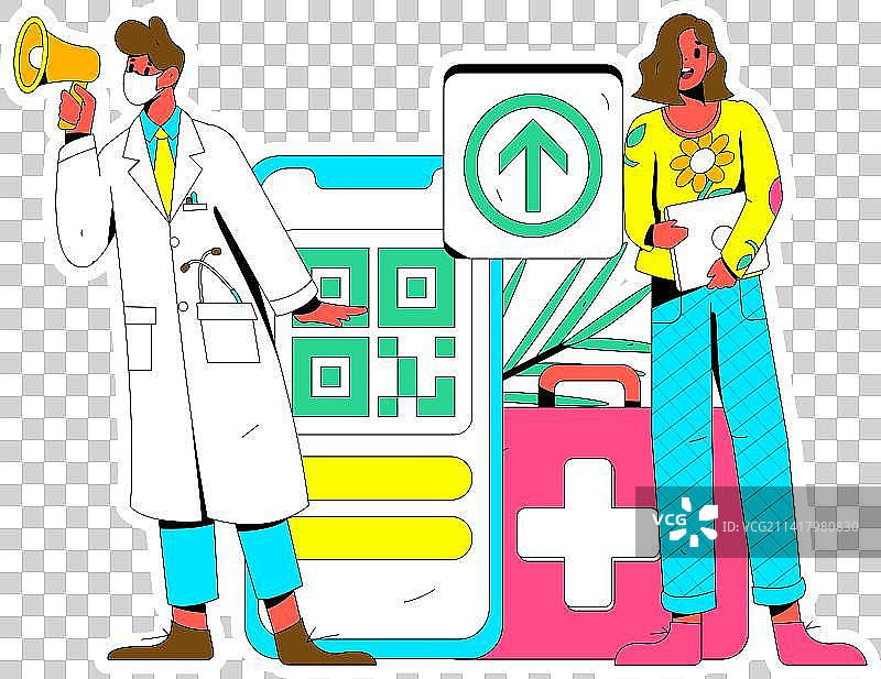 医疗人物抗疫扁平矢量概念运营手绘插画图片素材