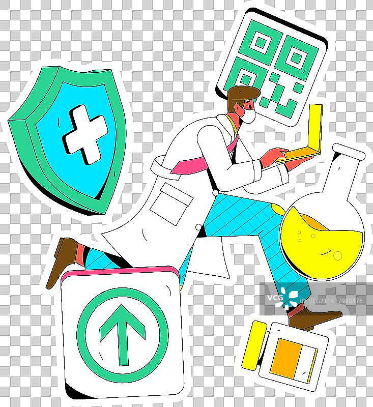 医疗人物抗疫扁平矢量概念运营手绘插画图片素材
