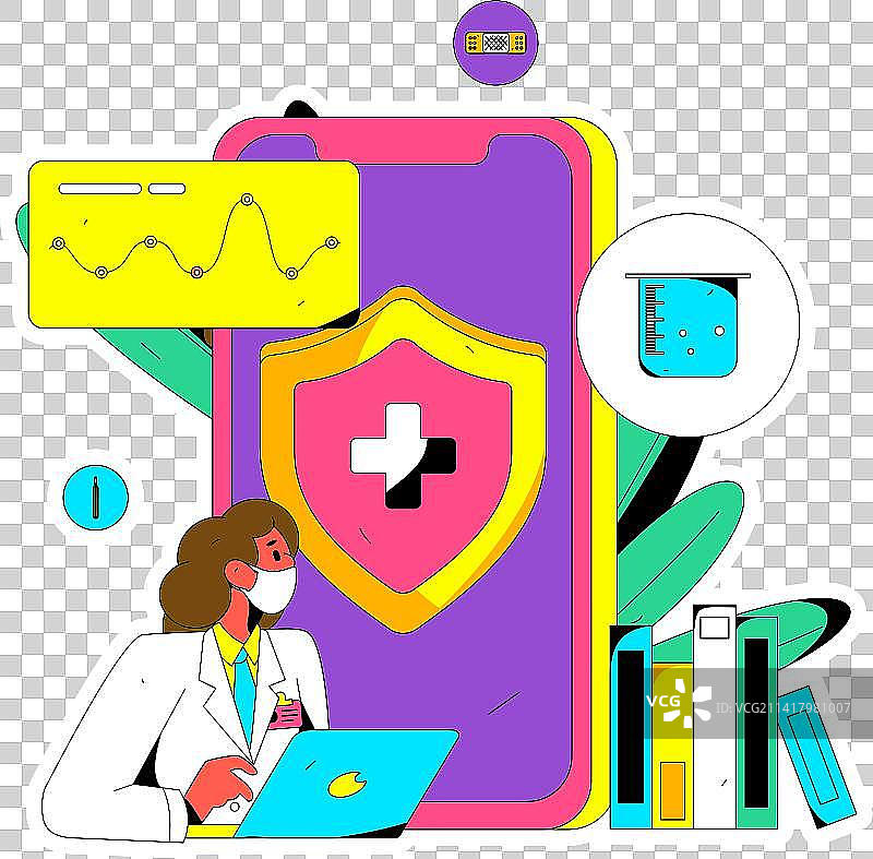 医疗人物抗疫扁平矢量概念运营手绘插画图片素材