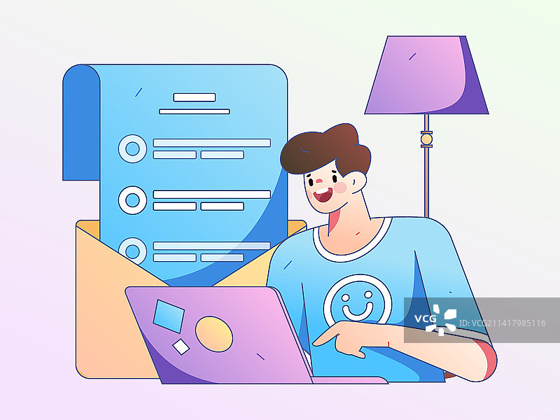 通知公告矢量创意扁平手绘插画图片素材