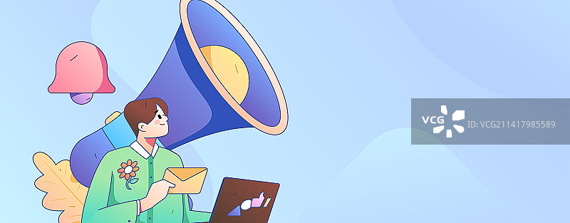 通知公告矢量创意扁平手绘插画图片素材