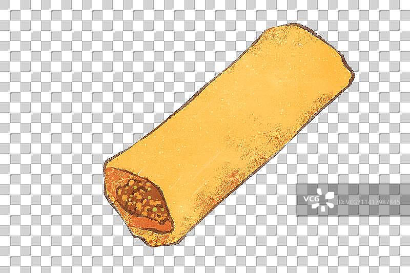 春节传统美食小吃炸春卷图片素材