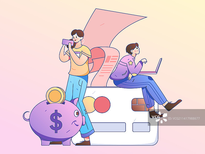 互联网金融理财投资扁平矢量概念运营手绘插画图片素材