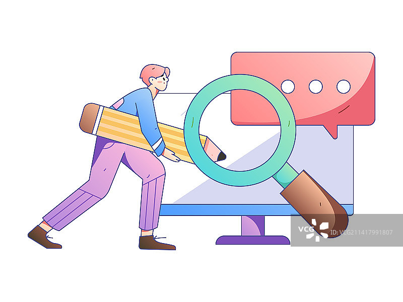 求职面试的人员扁平矢量概念运营手绘插画图片素材