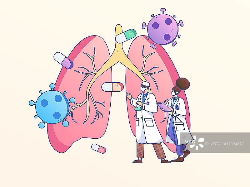 医疗人物抗疫扁平矢量概念运营手绘插画图片素材
