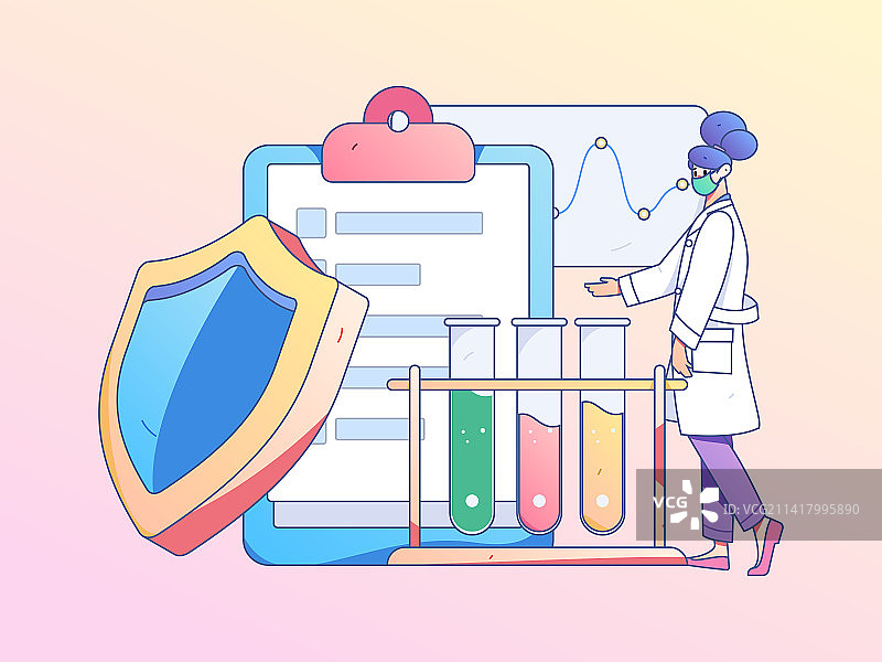 医生为病人体检扁平矢量概念运营手绘插画图片素材