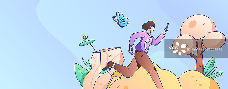 锻炼健康跑步的人物矢量互联网运营手绘插画图片素材