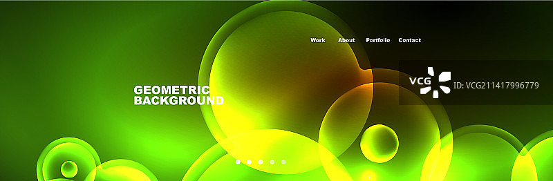 闪亮的霓虹灯圈和气泡黑暗抽象图片素材