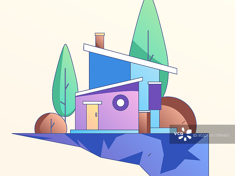 屋子建筑矢量概念运营手绘插画图片素材