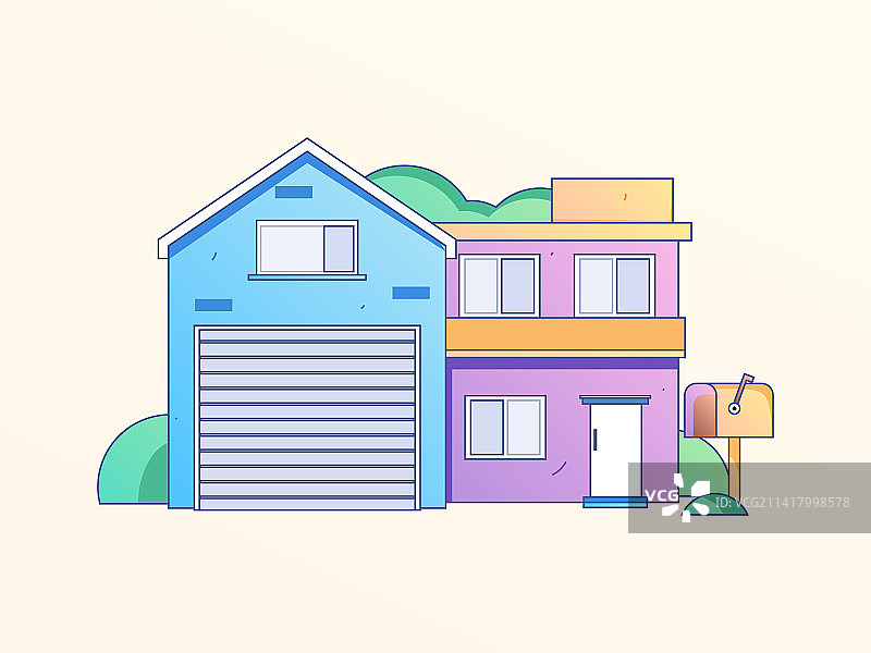 屋子建筑矢量概念运营手绘插画图片素材