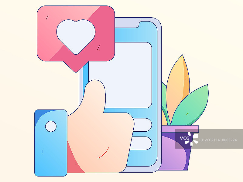 给好评的人物扁平矢量概念运营手绘插画图片素材