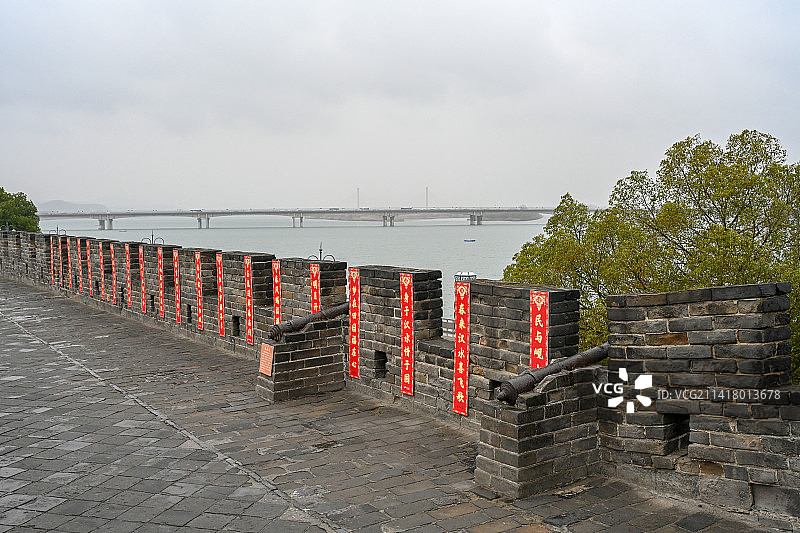 襄阳古城明清城墙春联对联城市风光图片素材