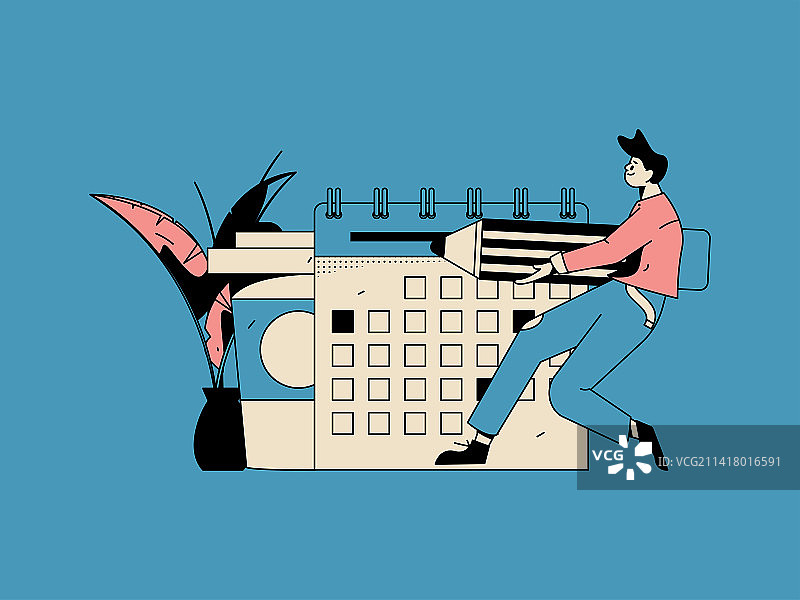 商务工作的人物扁平矢量概念运营手绘插画图片素材